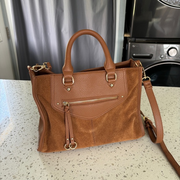 SOLD - Moda Luxe Bridgette Satchel Vegan Leather & Suede - Picture 6 of 6